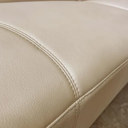 Imperial Comfort Series Deluxe Cream Leather Furniture with Elegant Wooden Frame and Center Table