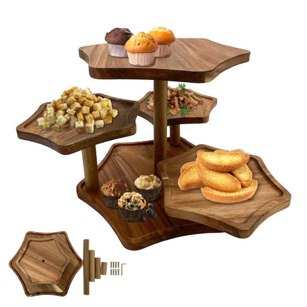 Acacia Wood Multi-Layer Dessert Cake Stand For Wedding Party