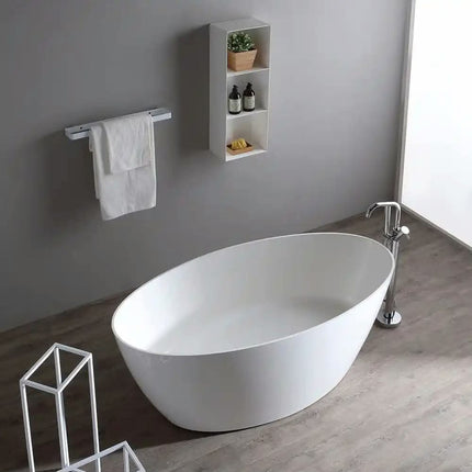 Factory Customized Beige Cream Bathtub Whirlpools Solid Surface Stone Bathtub for Home Bathroom Hotel