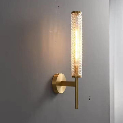 Modern Luxury Antique Brass Crystal Glass LED Wall Sconce Lamp Remote Control for Living Room Hotel Bathroom Indoor
