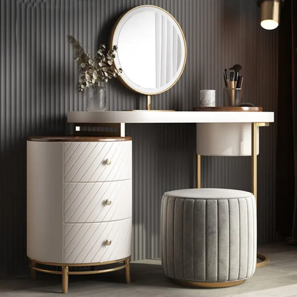 Modern Bedroom Furniture Make Up Table Set Make Up Vanity Table Gold Metal Frame Dressing Table