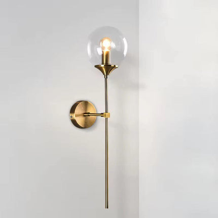 Minimalist Creative Round Glass Ball Wall Light Indoor Modern Gold Light Luxury Hotel Decoration