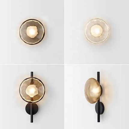 Art Design Interior Decoration Flower Scone Wall Light Modern LED Crystal Black Wall Lamp For Bedroom