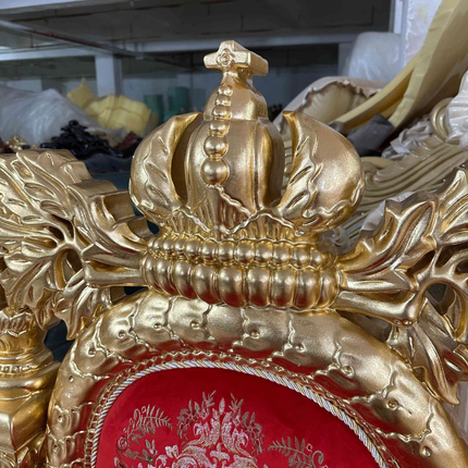 Magnificent Red Gold Eagle Throne Chair of Ultimate Royal Elegance