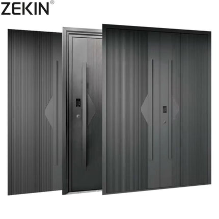ZEKIN Villa Luxury Home Aluminum Entry Door Exterior Security Front Interior Door Modern Pivot Door For House