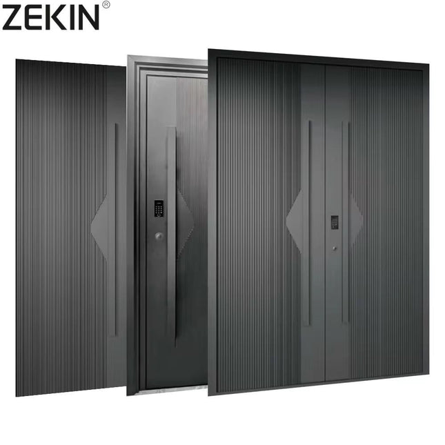 ZEKIN Villa Luxury Home Aluminum Entry Door Exterior Security Front Interior Door Modern Pivot Door For House