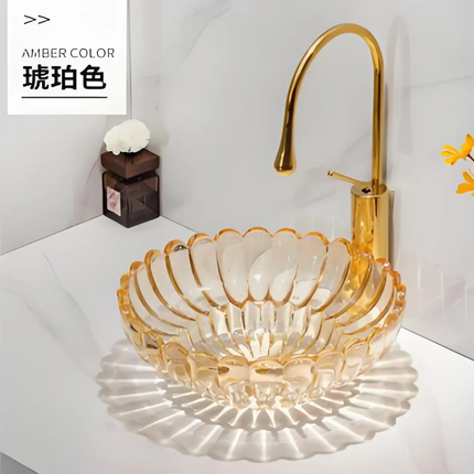 New Arrival Artistic Tempered Glass Washbasin – Oval Countertop Design, Colorful Single Bowl with Custom Color Options, Factory Direct Supply