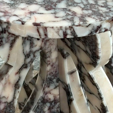 Spot Goods Manufacturer 275*275*315mm 10KG Natural Stone Calacatta Viola Marble Side Table