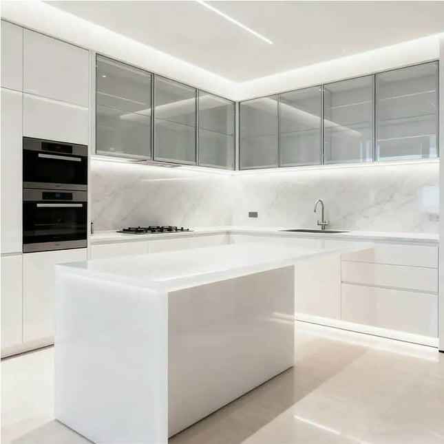 Custom Wholesale Island Cabinet Unit Set Modular Kitchen Cupboard Wooden Kitchen Cabinet Set Factory Price