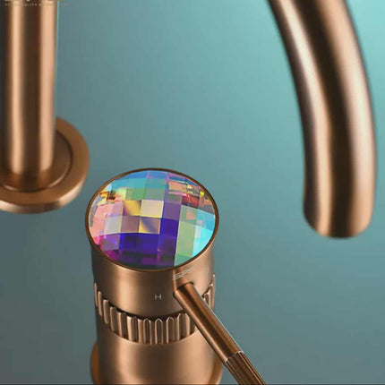 Rose Gold Bathroom Sink Taps Antique Brass Faucet