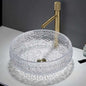 Crystal Artisan Crafted Tempered Glass Round Vessel Sink
