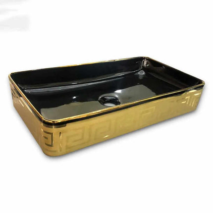 Versace Wash Basin Gold Black Electroplating Porcelain