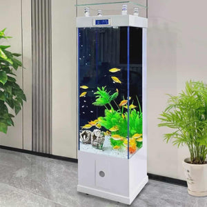 Intelligent Ultra-Clear Glass Aquarium – Modern Smart Display Fish Tank with Aluminum Alloy Frame