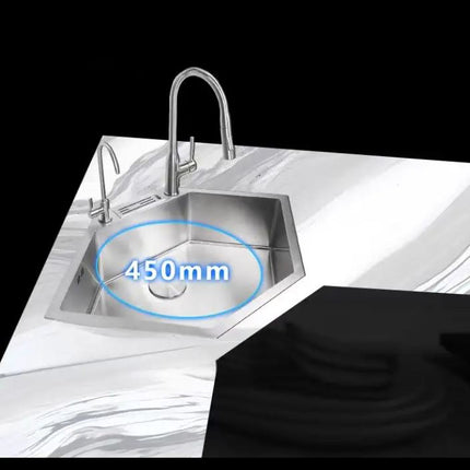 Diamantförmiges Spezialspülbecken aus Edelstahl 304, einzigartiges geometrisches Design, moderne Küche