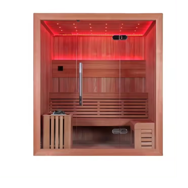 Sauna en bois de cèdre rouge, intérieur et extérieur, à infrarouge lointain (PRÉCOMMANDE) 