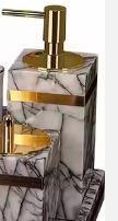 Natural White Marble Soap Dispenser Solid Surface Furniture Bathroom Vanities Accessories