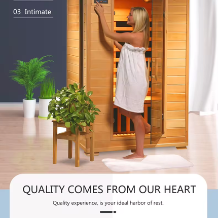 Sauna vapeur intérieur de luxe en bois pour 2 personnes avec douche (PRÉCOMMANDE) 