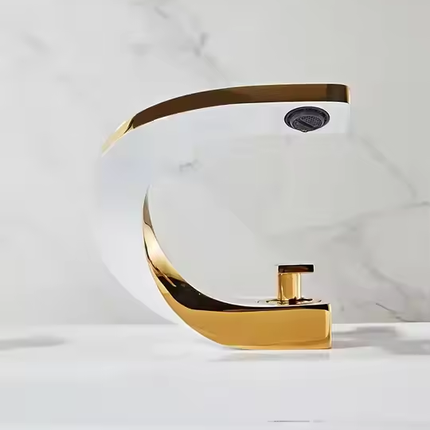 Luxury Modern Art Bathroom Waterfall Sink Faucet C Shape
