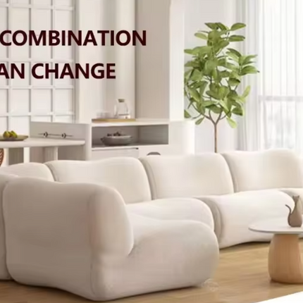 White Modern Sectional Sofa – Compressed Foam Modular Living Room Furniture - (Customize Size-Message us for Pricing)