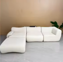 Load image into Gallery viewer, White Modern Sectional Sofa – Compressed Foam Modular Living Room Furniture
