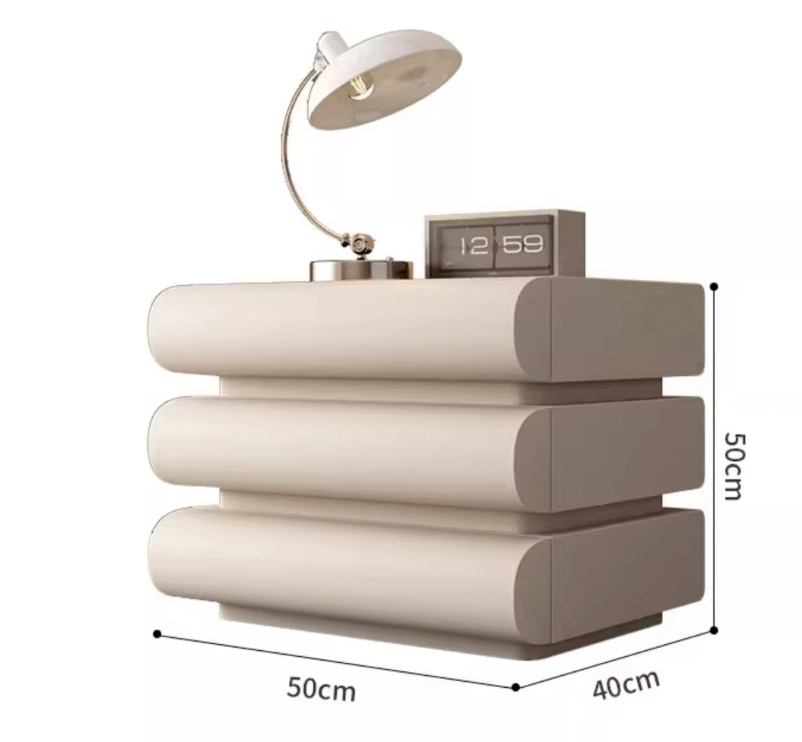 Nordic 3-Drawer Bedside Table – Modern Bedroom Nightstand & Side Cabinet Furniture