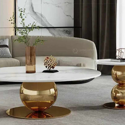 Wohnzimmermöbel-Sets, moderne Luxus-Couchtische aus Metall, großer Couchtisch aus Edelstahl
