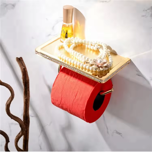 Crystal Wall Mounted Toilet Paper Holder Bathroom Fixture Roll