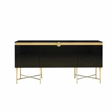 Load image into Gallery viewer, Luxurious Minimalist White Black Rectangular Versace Medusa Console Table with Durable X Legs- Elegant Design for Modern Living Spaces
