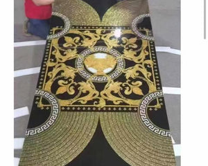 versace carpet tiles medusa black and gold dubai italian border porcelain tiles