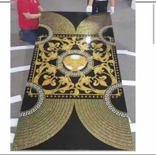 Load image into Gallery viewer, versace carpet tiles medusa black and gold dubai italian border porcelain tiles
