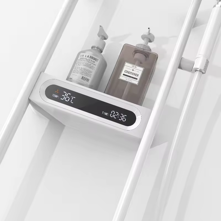 Rainfall Shower Brass Body Intelligent Thermostat Shower Set LED Digital Display with Storage Platform