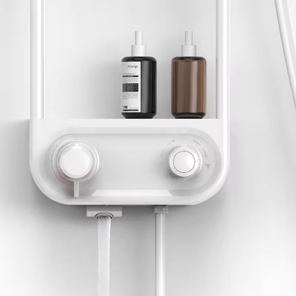 Rainfall Shower Brass Body Intelligent Thermostat Shower Set LED Digital Display with Storage Platform