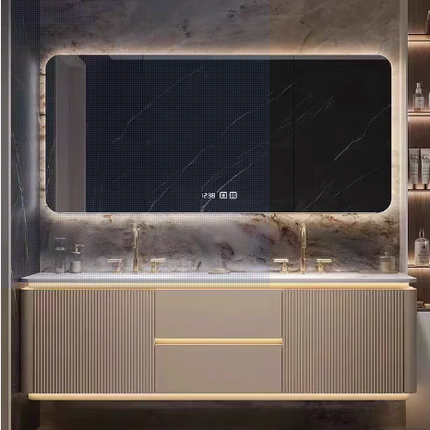 Modern bathroom vanity with a large mirror and built-in screen.

led mirror bathroom vanity
floating bathroom vanity cabinet
luxury european bathroom vanity
modern bathroom vanity set
wall mounted bathroom cabinet
led mirror vanity cabinet
apartment bathroom vanity
luxury bathroom furniture