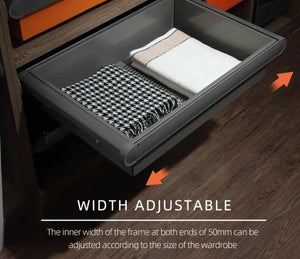 Gray Wardrobe Cabinet Accessories Wire Side Basket