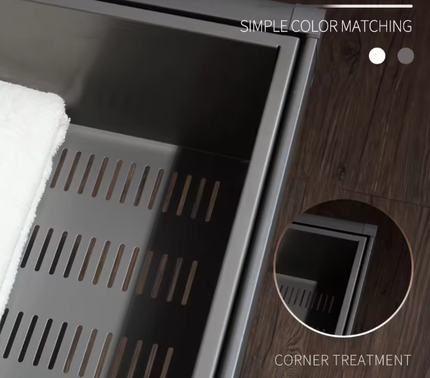 Gray Wardrobe Cabinet Accessories Wire Side Basket