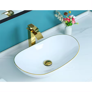 White Ceramic Bathroom Sink Bowl Above Counter Porcelain Vessel Sink