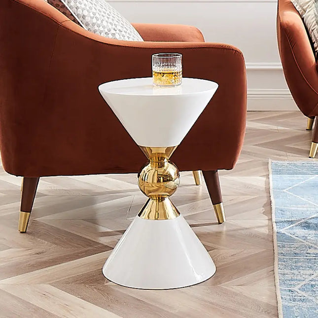 Modern Living Room Side Table Furniture Stainless Steel Marble Top Round Tea Table