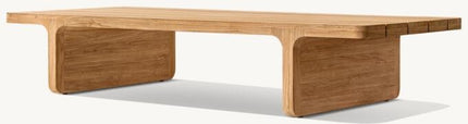 Wooden dining table on a white background