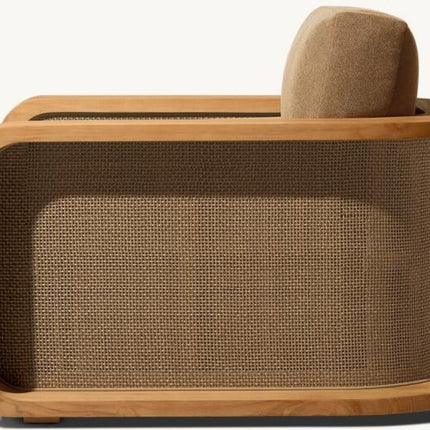 Wooden pet bed with a textured surface on a white background