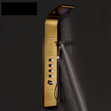 Cargar imagen en el visor de la galería, Gold Chrome LED Lights Massage Shower Panel - 1500*220mm
