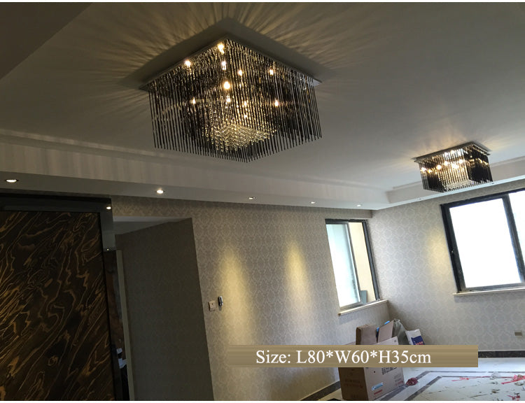 Italy Black Modern Crystal Ceiling Lamp Lights