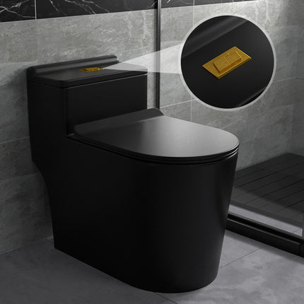 Black Matte Toilet Bowl Tornado Flush Floor Mounted Italian Style