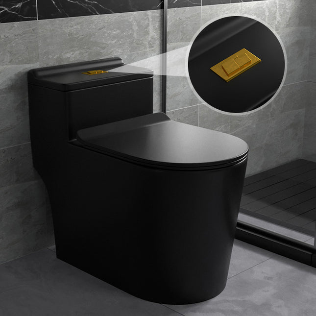 Black Matte Toilet Bowl Tornado Flush Floor Mounted Italian Style