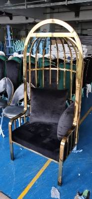 Luxury Bird Cage Chair Stainless Steel Royal Wedding Chairs Black Available for SALE