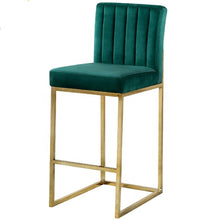 Загрузить изображение в средство просмотра галереи, Colorful Velvet Fabric Stainless Steel Restaurant Dining bar Chair
