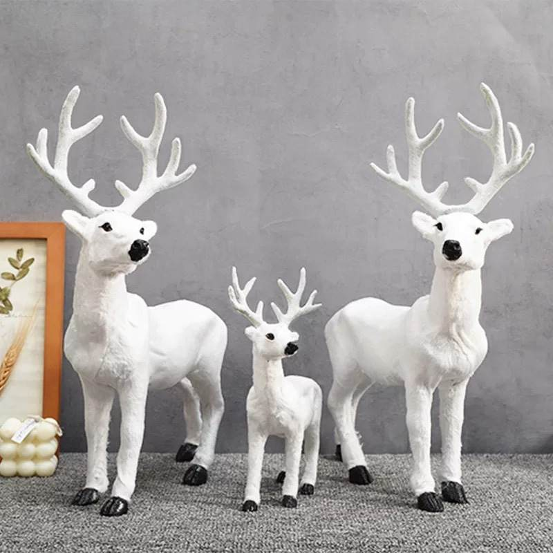 White Reindeer Christmas Decors