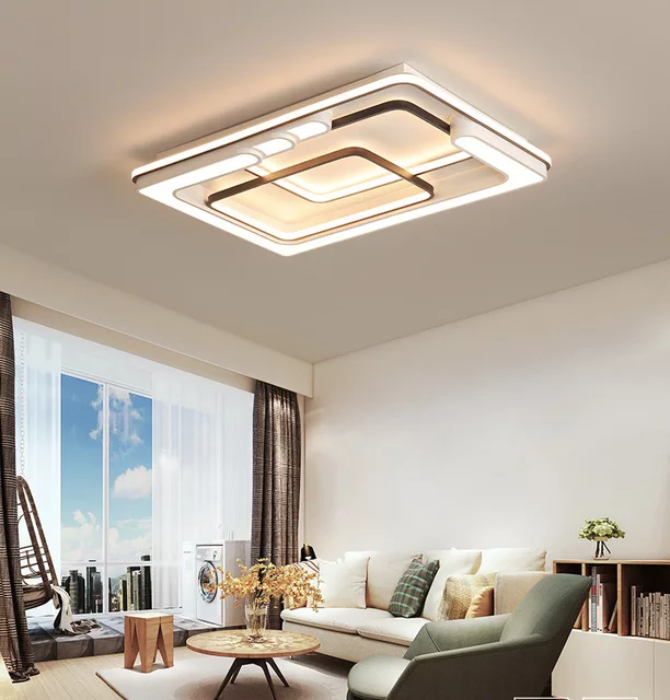 Metal Acrylic Geometric Creative Design Modern Square LED Flush Mount Ceiling Light Chandelier Lighting Fixture
