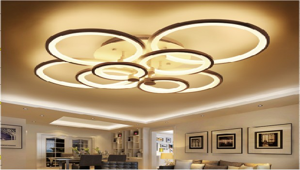 Creative Design Modern Circle LED Flush Mount Ceiling Light Chandelier Lighting Fixture