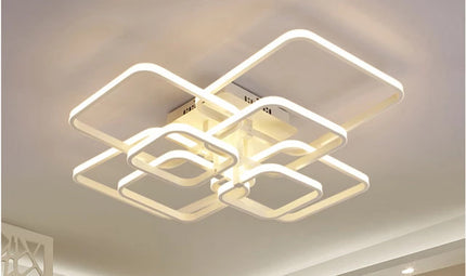 Dimmable Remote Control 8 Heads 108W LED Chandelier Acrylic Lights For Living Room Ceiling Lamp