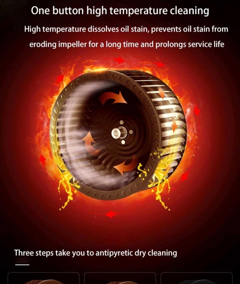 Two Motors Heater Auto Clean Gesture Control Kitchen Exhaust Range Hood Kitchen